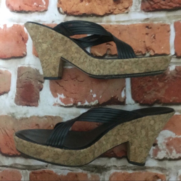 Cole Haan Strappy Crisscross Cork Sole Sandals - Picture 2 of 7